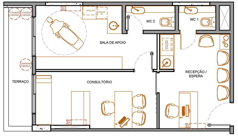 Projeto de reforma do Consultório de Dermatologia em Santana, SP, executado pela GS Construção