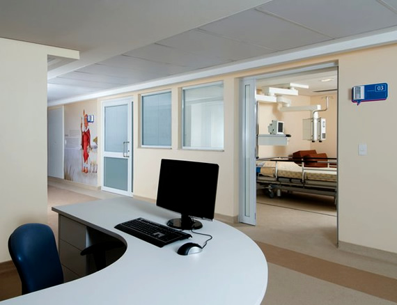 Posto de Enfermagem - Hospital Infantil Sabará, em Higienópolis, SP, reforma da GS Construção Civil & Hospitalar